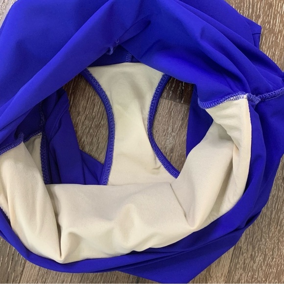 Chiara Boni womens blue purple twist front one piece swimsuit 42 - Picture 9 of 9